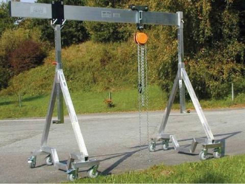 Grúa pórtico móvil plegable